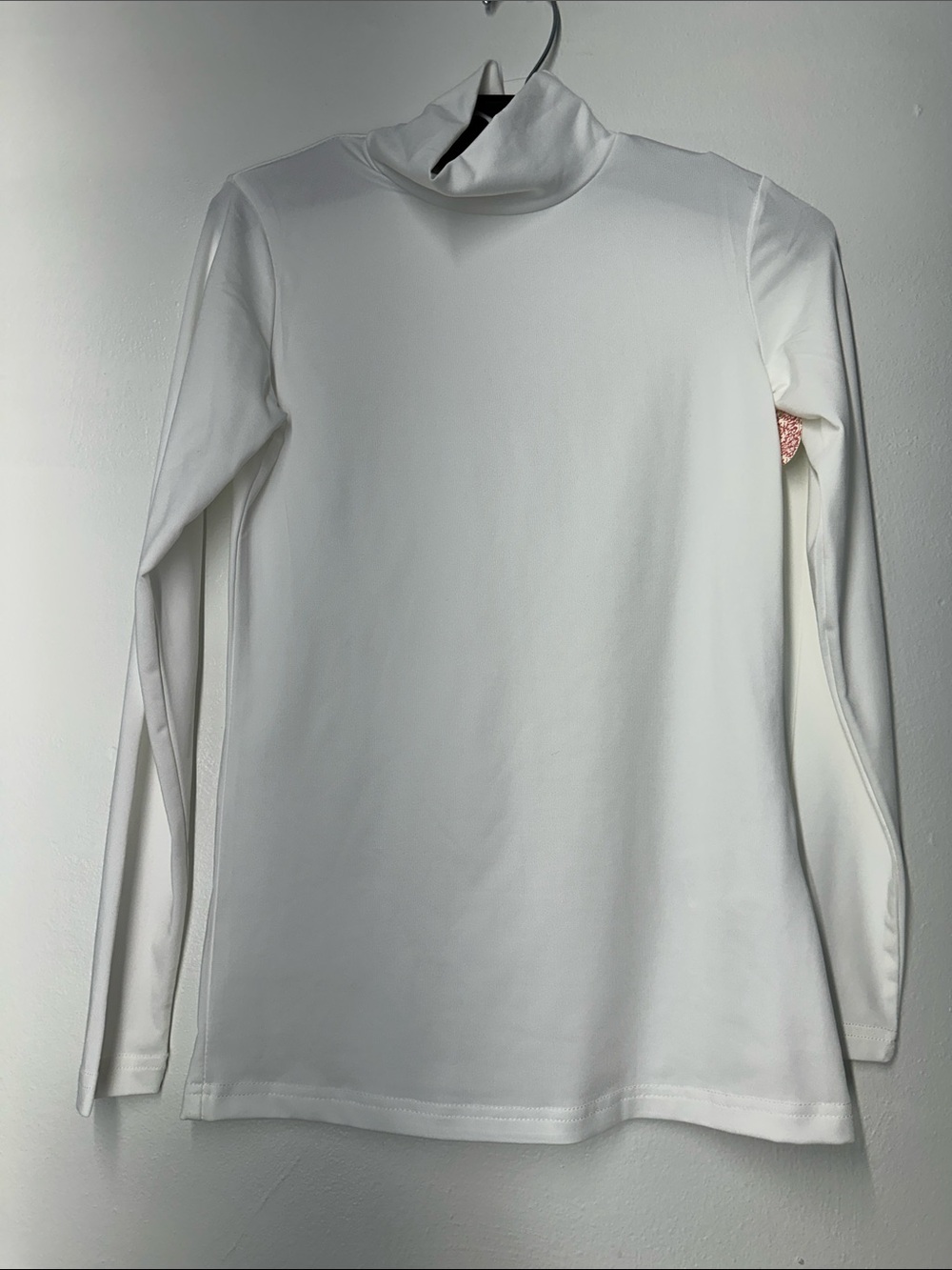 White Long-Sleeve Turtleneck Top